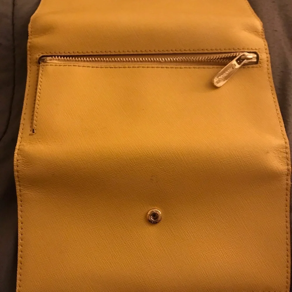 Michael Kors jet set Yellow trifold Saffiano Leather Wallet